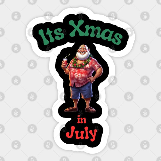 Santa Claus Christmas in July Sticker by stickercuffs